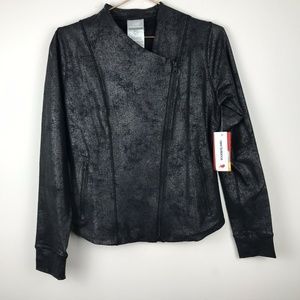 New Balance B Dry Metallic Moto Running Bomber Jacket M